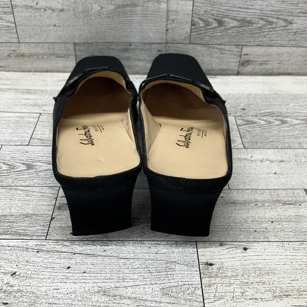 Salvatore Ferragamo Boutique Black Mule Women Size 9 2A‎_4